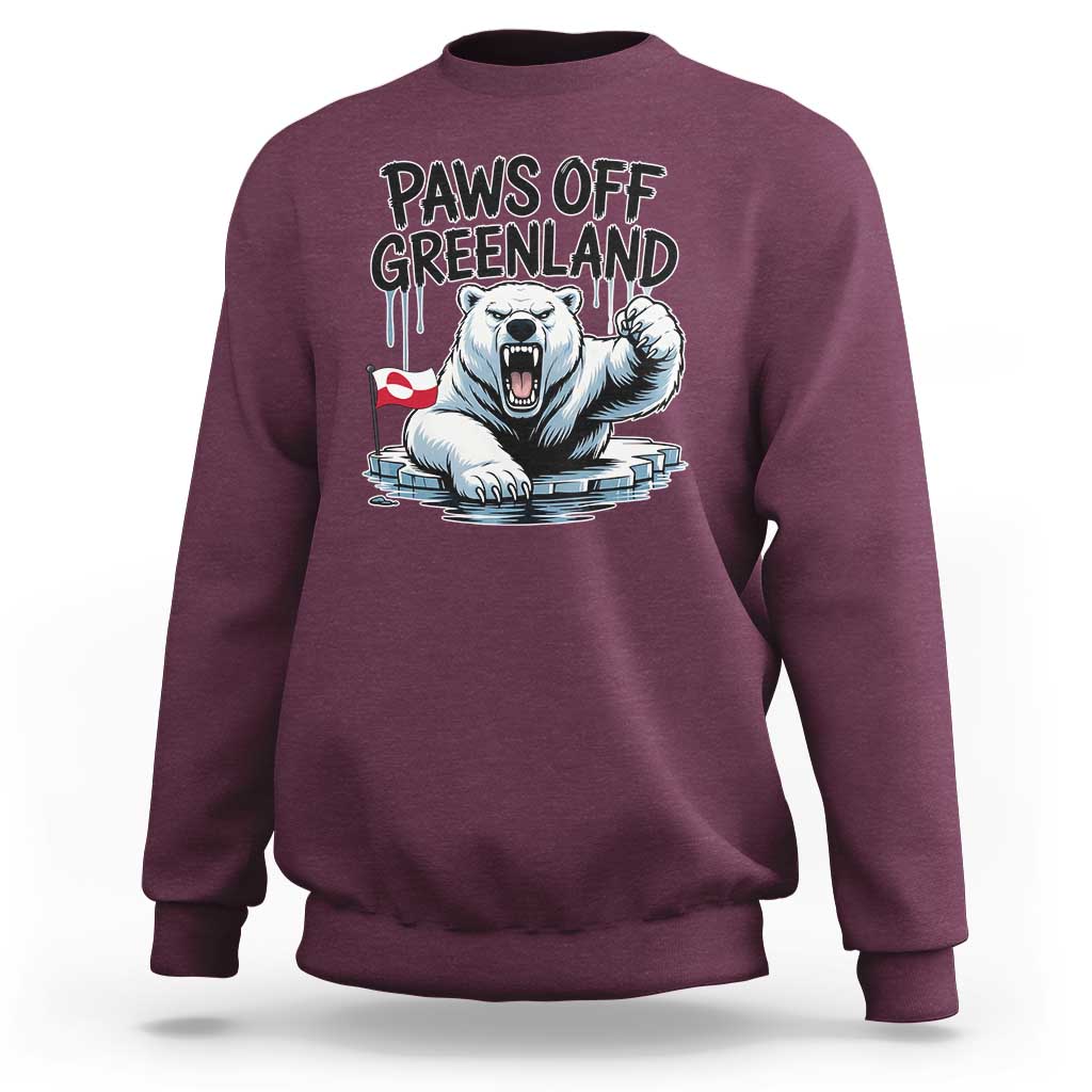 Paws Off Greenland Sweatshirt Resist Polar Bear Political Satire