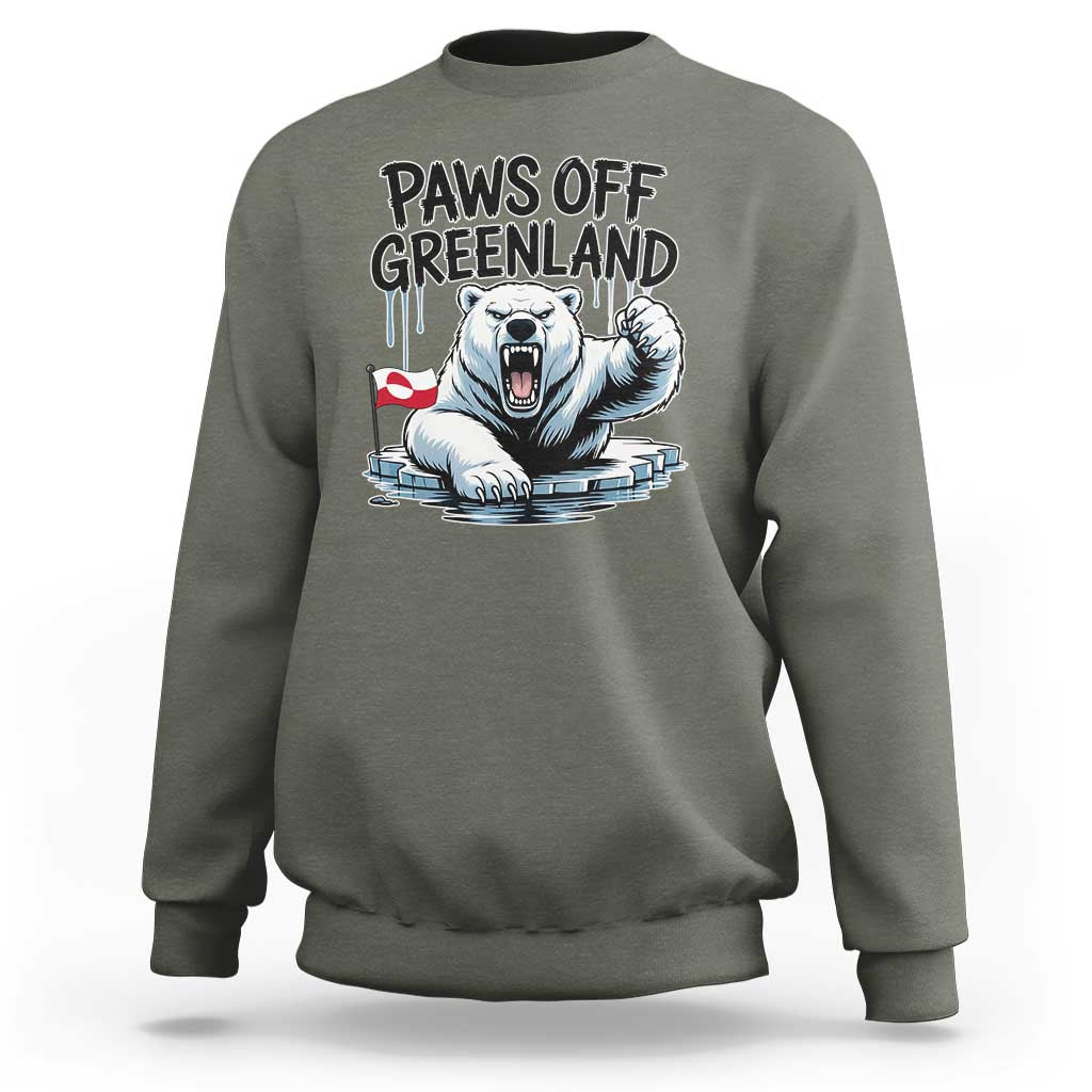 Paws Off Greenland Sweatshirt Resist Polar Bear Political Satire