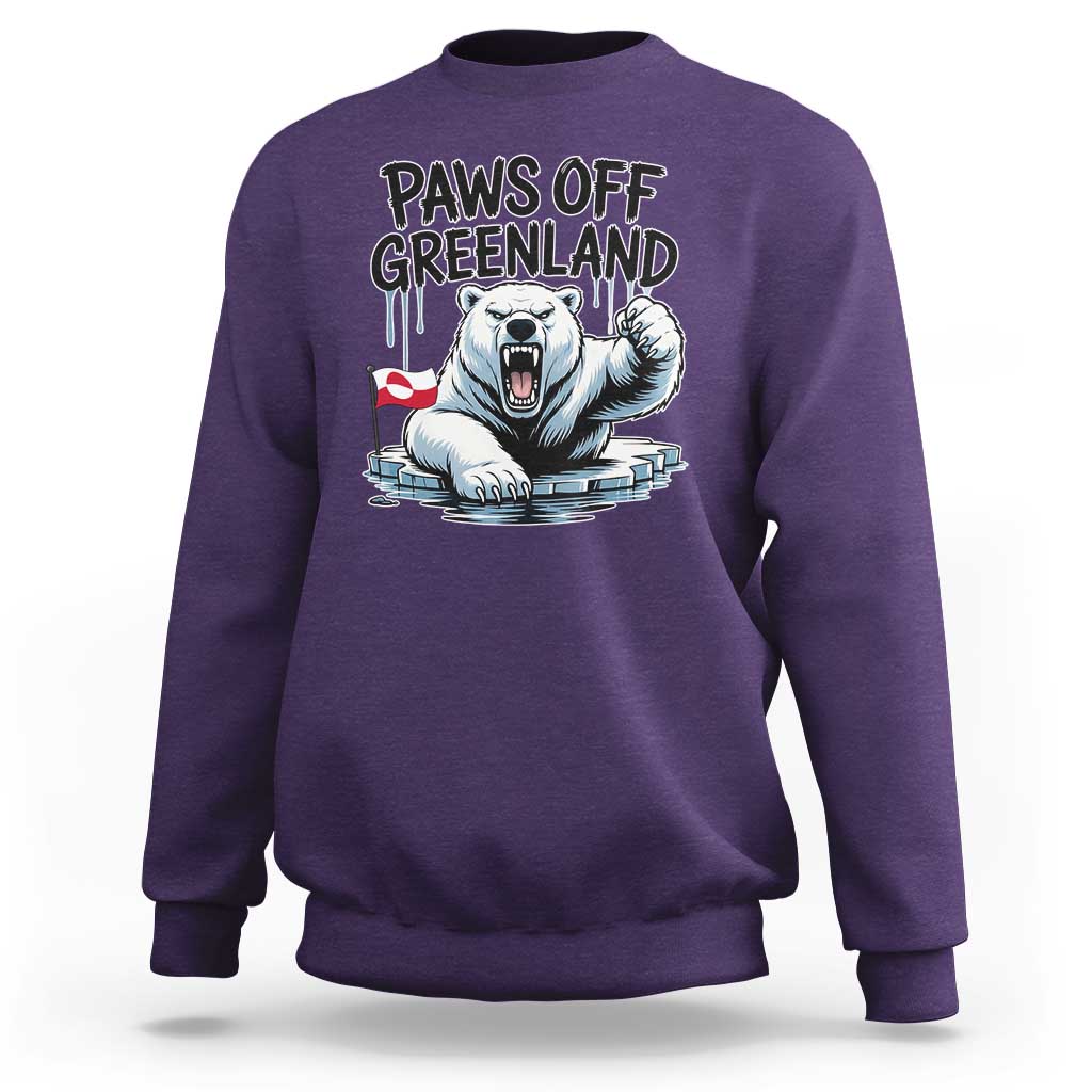 Paws Off Greenland Sweatshirt Resist Polar Bear Political Satire