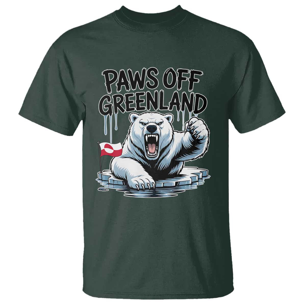 Paws Off Greenland T Shirt Resist Polar Bear Political Satire