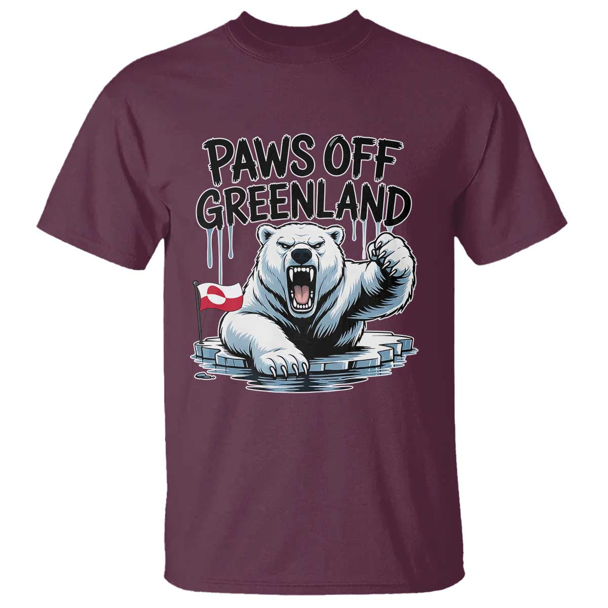 Paws Off Greenland T Shirt Resist Polar Bear Political Satire