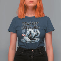 Paws Off Greenland T Shirt For Women Resist Polar Bear Political Satire