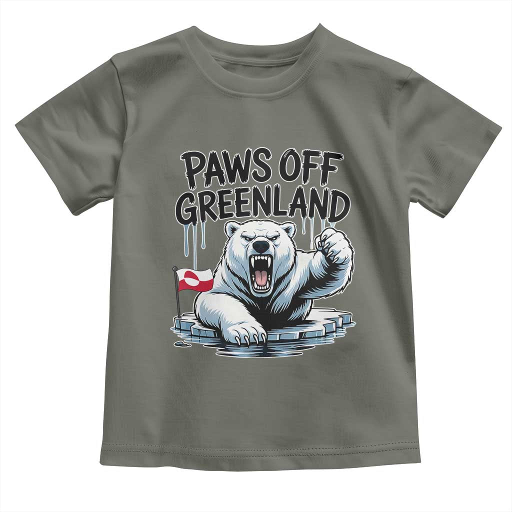 Paws Off Greenland Toddler T Shirt Resist Polar Bear Political Satire