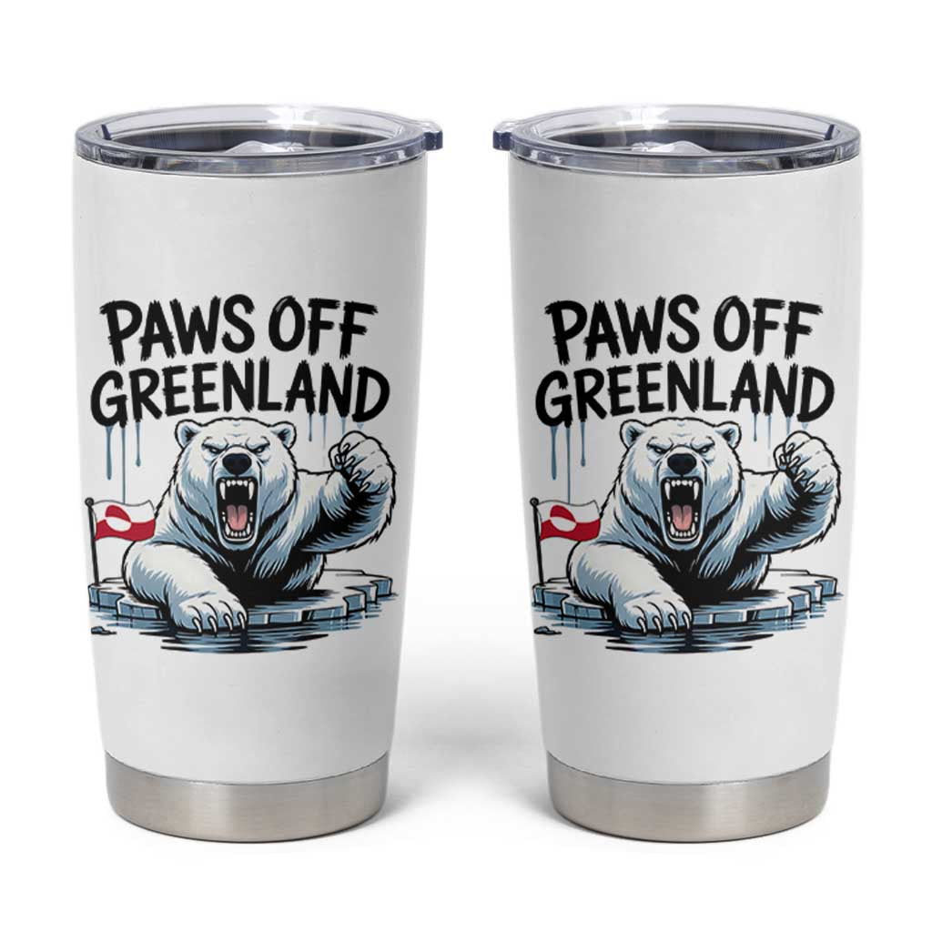 Paws Off Greenland Tumbler Cup Resist Polar Bear Political Satire