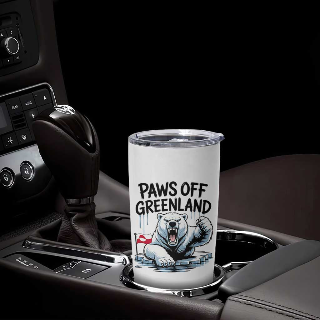 Paws Off Greenland Tumbler Cup Resist Polar Bear Political Satire