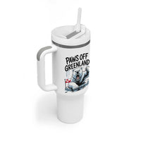 Paws Off Greenland Tumbler With Handle Resist Polar Bear Political Satire