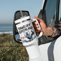 Paws Off Greenland Tumbler With Handle Resist Polar Bear Political Satire