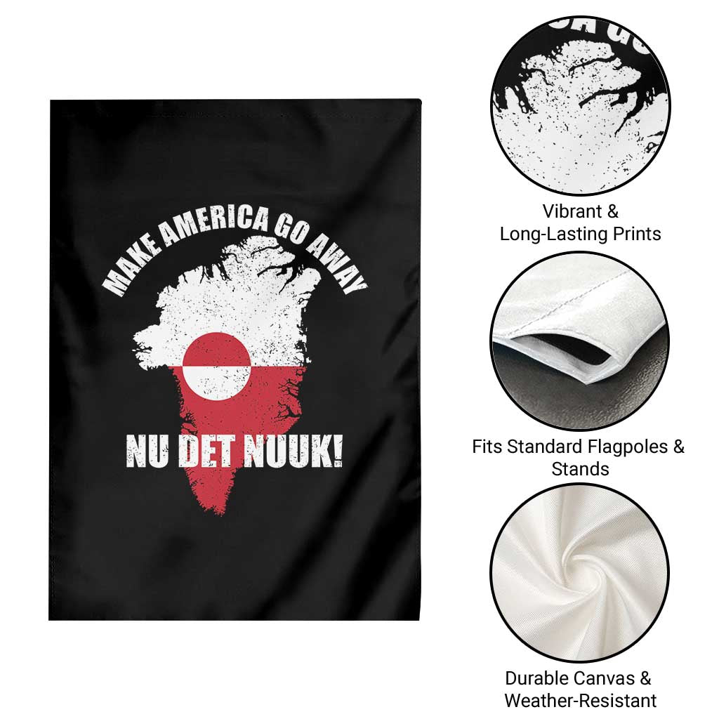 Nu Det Nuuk Make America Go Away Garden Flag Support Greenland Political Statement