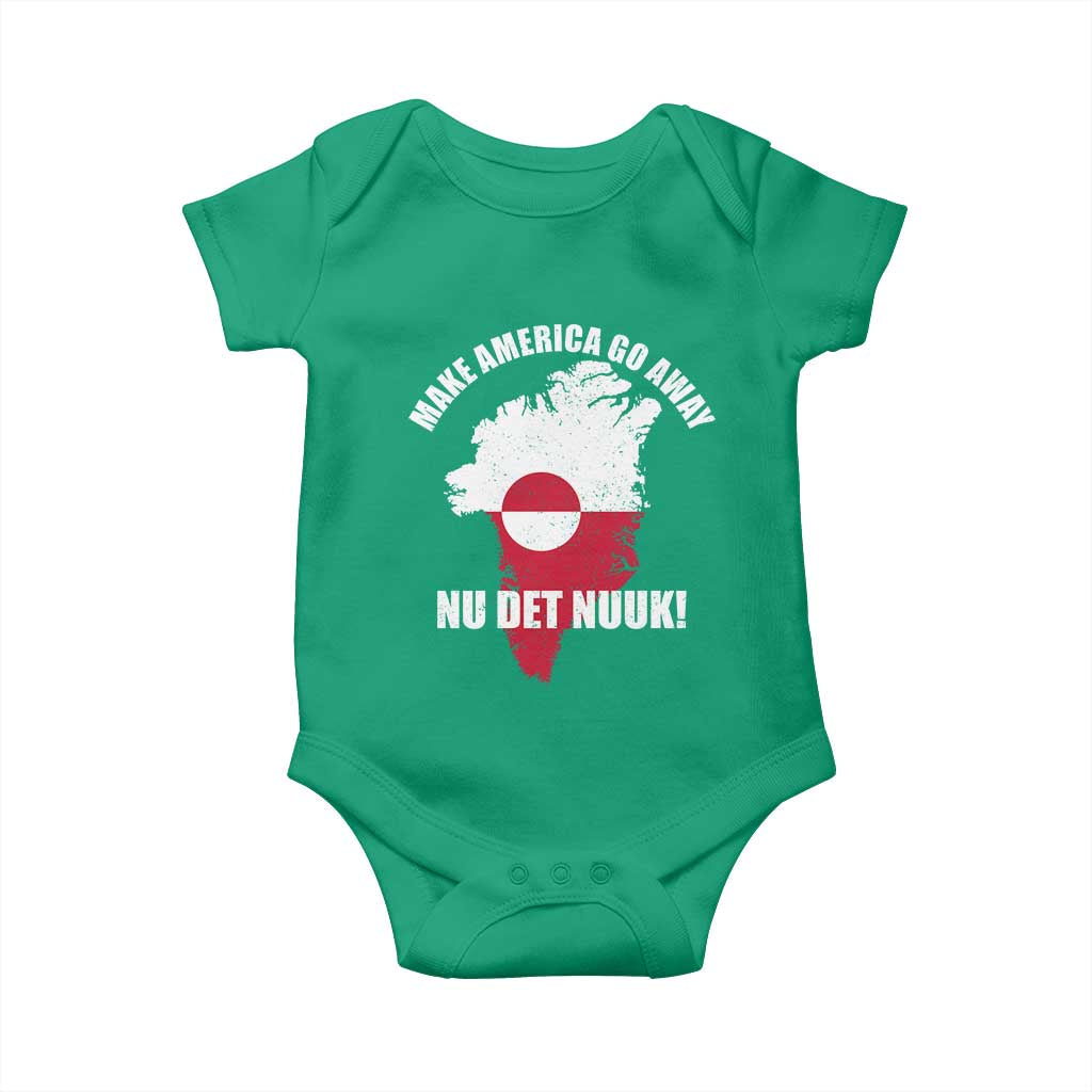 Nu Det Nuuk Make America Go Away Baby Onesie Support Greenland Political Statement