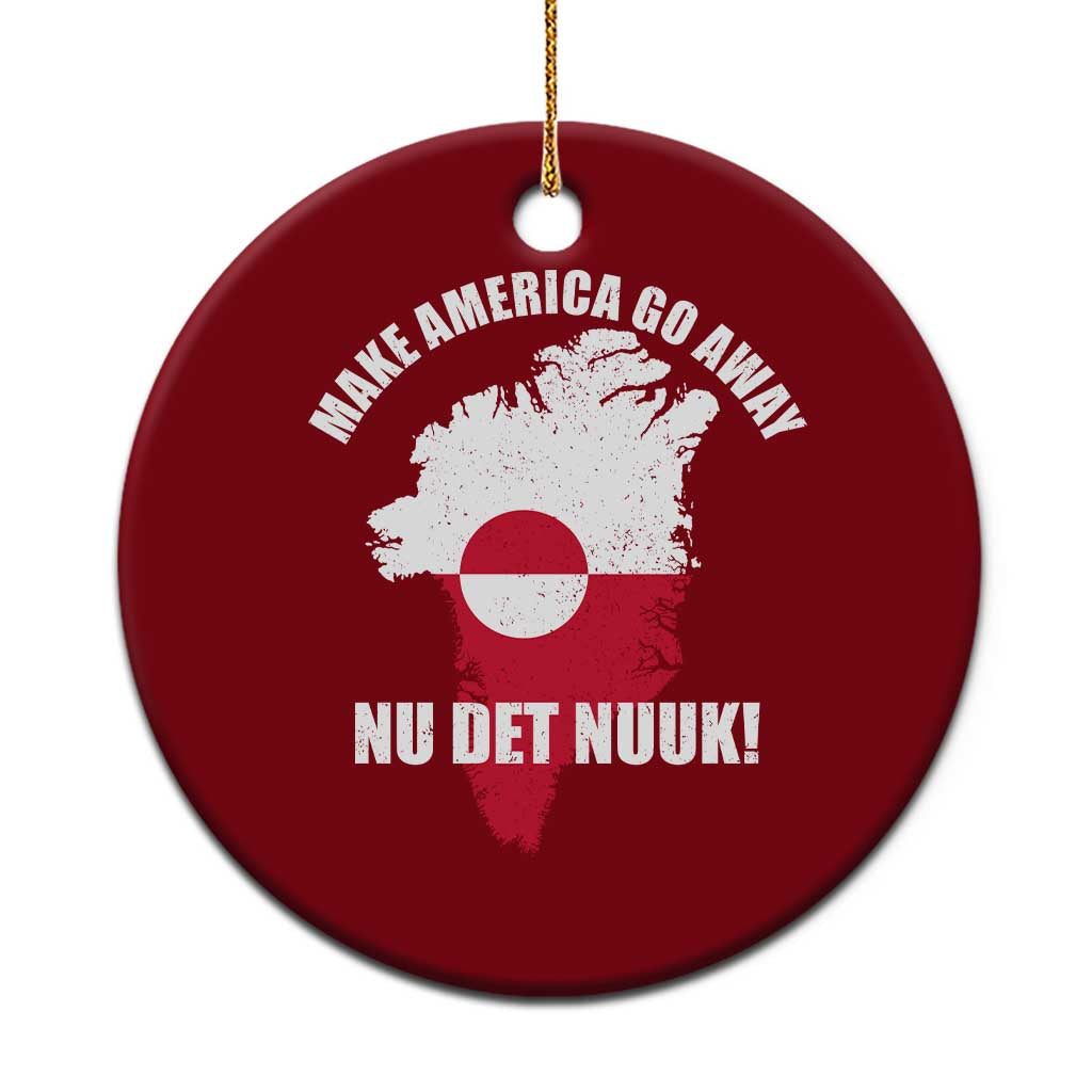 Nu Det Nuuk Make America Go Away Ceramic Ornament Support Greenland Political Statement