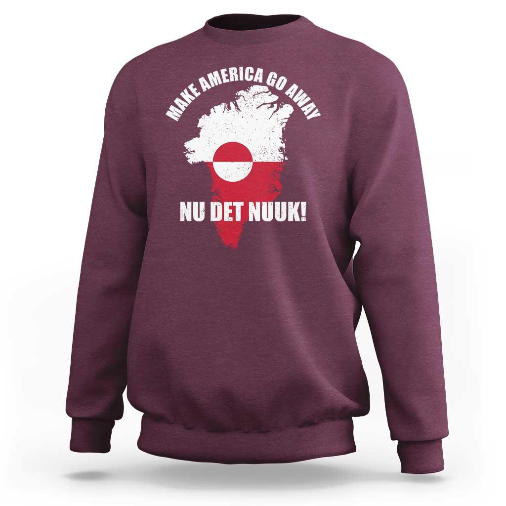 Nu Det Nuuk Make America Go Away Sweatshirt Support Greenland Political Statement