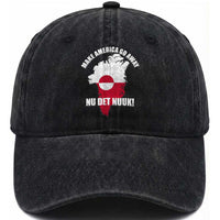 Nu Det Nuuk Make America Go Away Washed Cotton Baseball Cap Support Greenland Political Statement