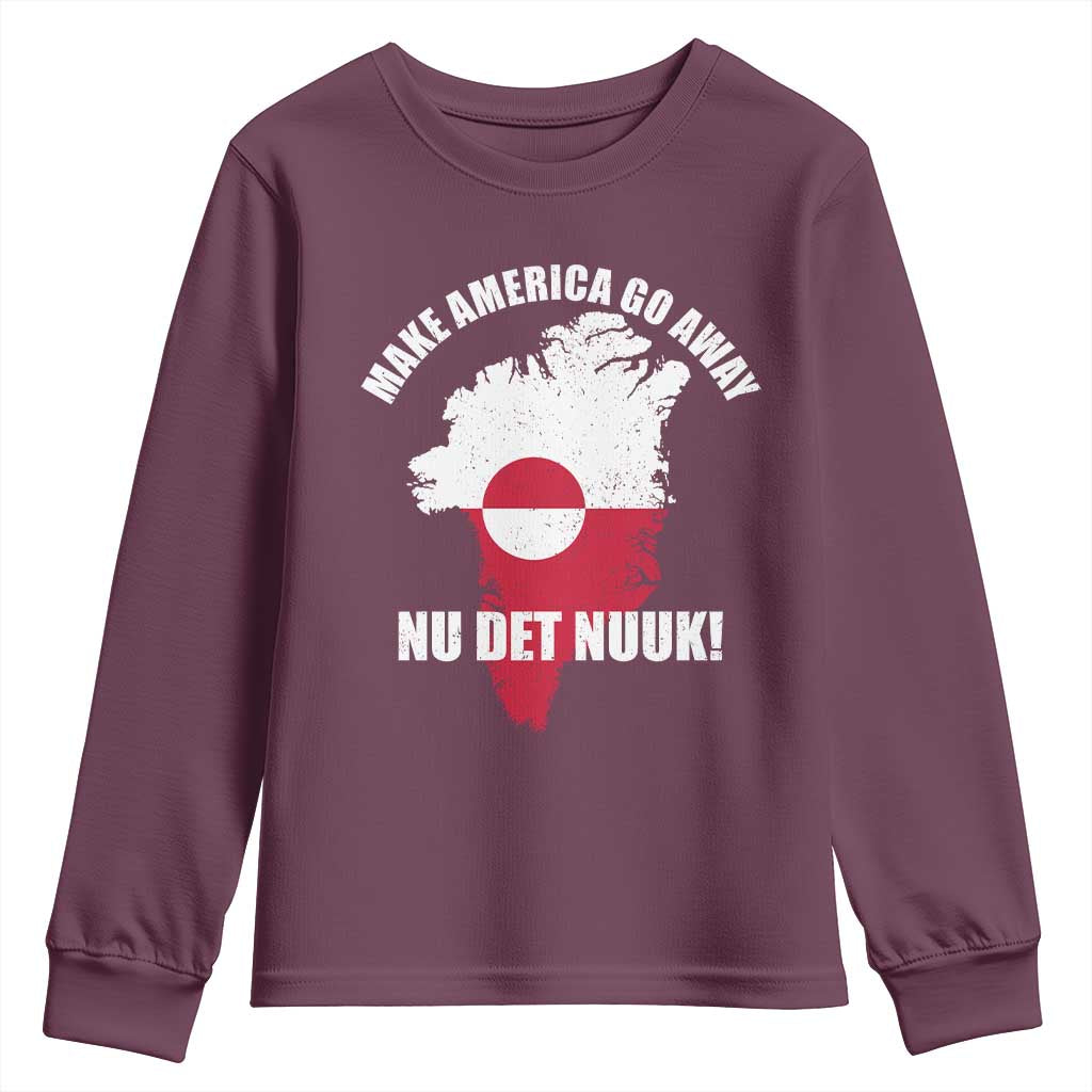 Nu Det Nuuk Make America Go Away Youth Sweatshirt Support Greenland Political Statement