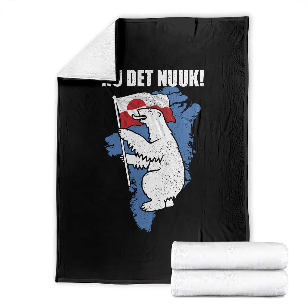 Nu Det Nuuk Nows Enough Throw Blanket Funny Saying Bear Greenlandic Flag