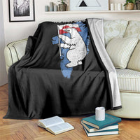 Nu Det Nuuk Nows Enough Throw Blanket Funny Saying Bear Greenlandic Flag