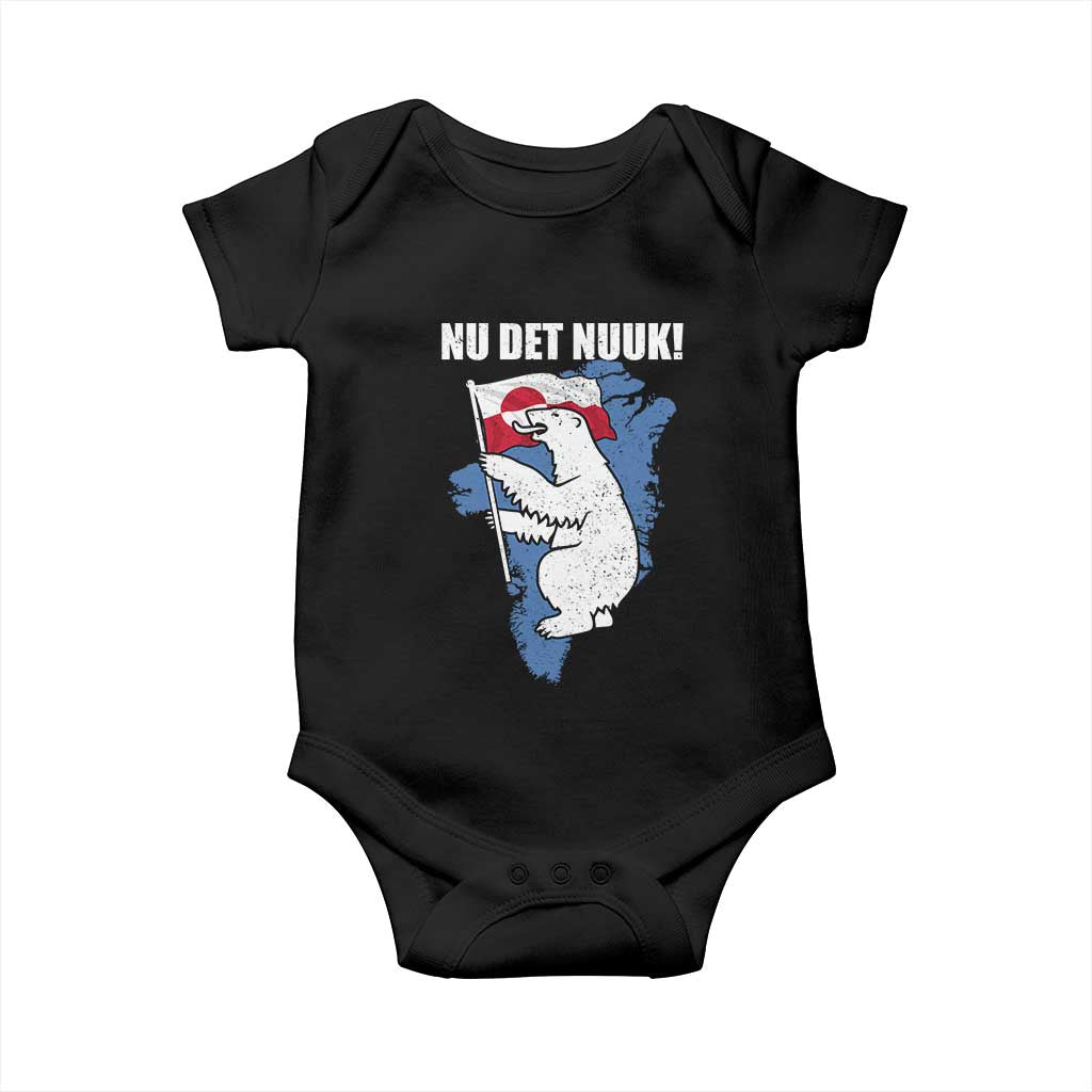 Nu Det Nuuk Nows Enough Baby Onesie Funny Saying Bear Greenlandic Flag