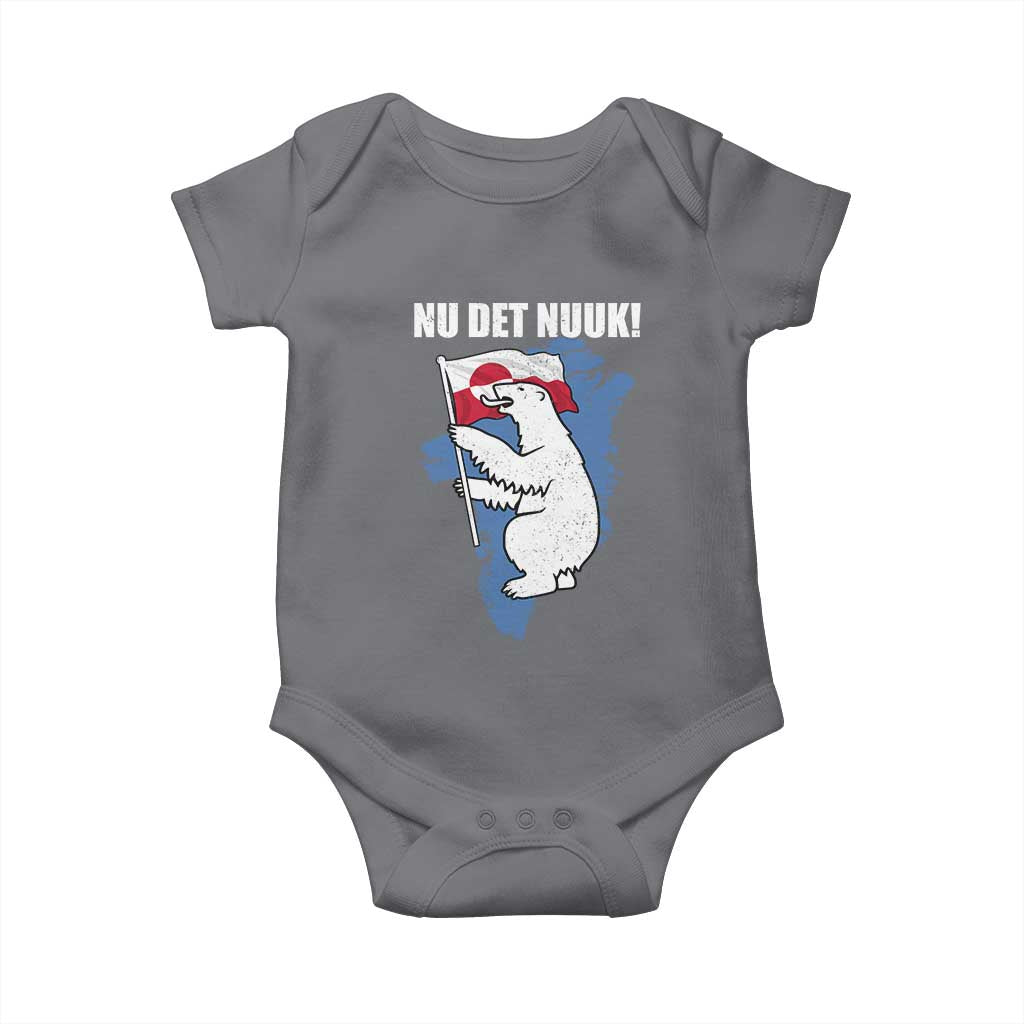 Nu Det Nuuk Nows Enough Baby Onesie Funny Saying Bear Greenlandic Flag