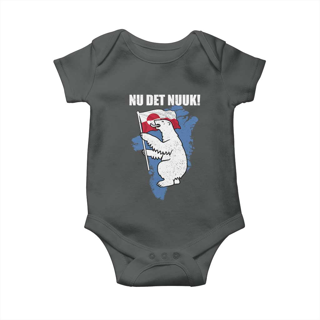 Nu Det Nuuk Nows Enough Baby Onesie Funny Saying Bear Greenlandic Flag