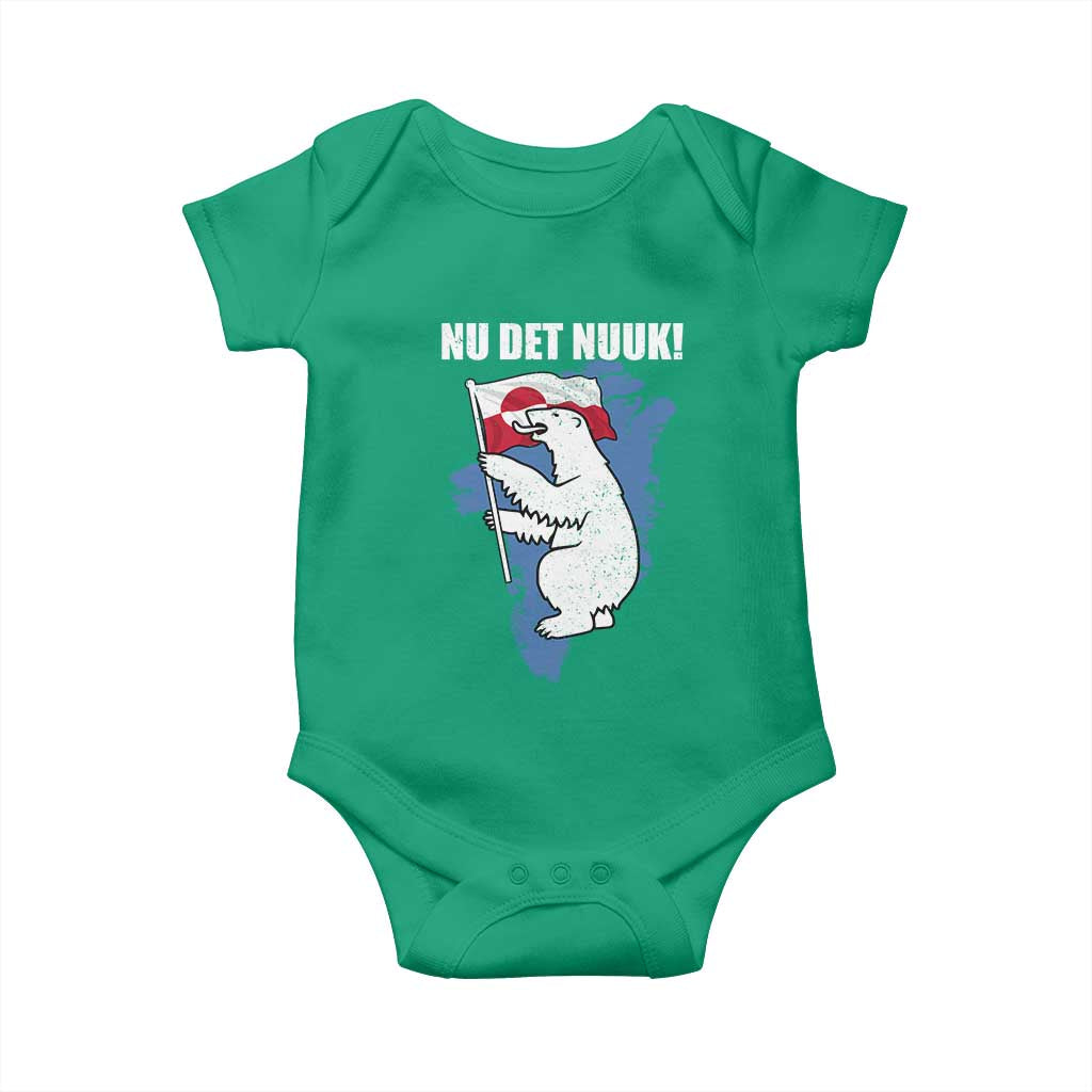 Nu Det Nuuk Nows Enough Baby Onesie Funny Saying Bear Greenlandic Flag