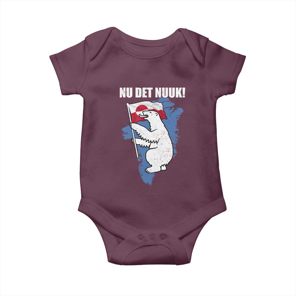 Nu Det Nuuk Nows Enough Baby Onesie Funny Saying Bear Greenlandic Flag
