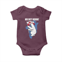 Nu Det Nuuk Nows Enough Baby Onesie Funny Saying Bear Greenlandic Flag