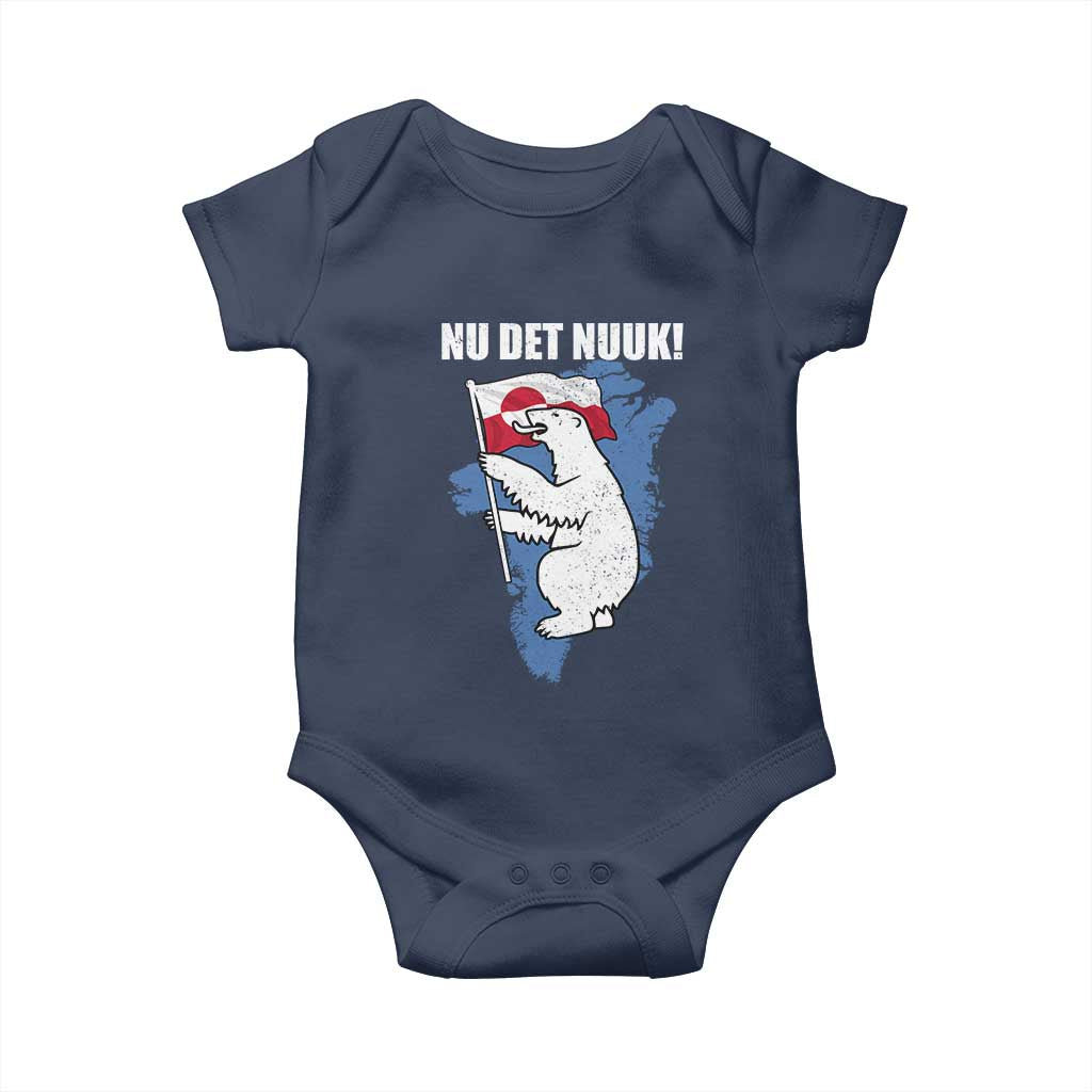 Nu Det Nuuk Nows Enough Baby Onesie Funny Saying Bear Greenlandic Flag