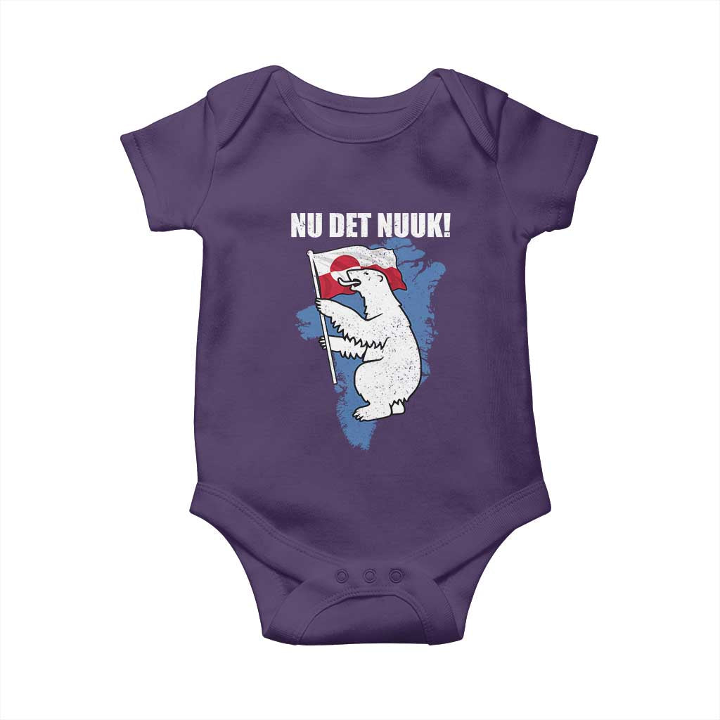 Nu Det Nuuk Nows Enough Baby Onesie Funny Saying Bear Greenlandic Flag