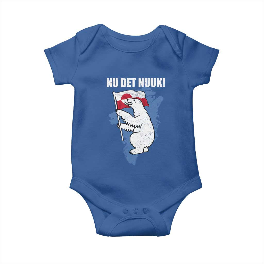 Nu Det Nuuk Nows Enough Baby Onesie Funny Saying Bear Greenlandic Flag
