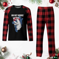 Nu Det Nuuk Nows Enough Plaid Pajama Set Funny Saying Bear Greenlandic Flag