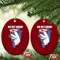 Nu Det Nuuk Nows Enough Ceramic Ornament Funny Saying Bear Greenlandic Flag