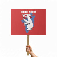 Nu Det Nuuk Nows Enough Protest Sign Funny Saying Bear Greenlandic Flag