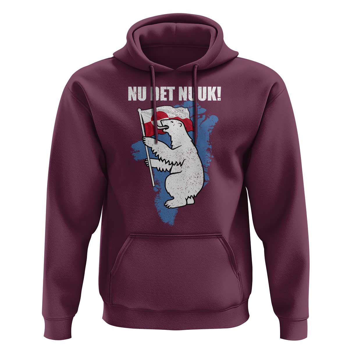 Nu Det Nuuk Nows Enough Hoodie Funny Saying Bear Greenlandic Flag