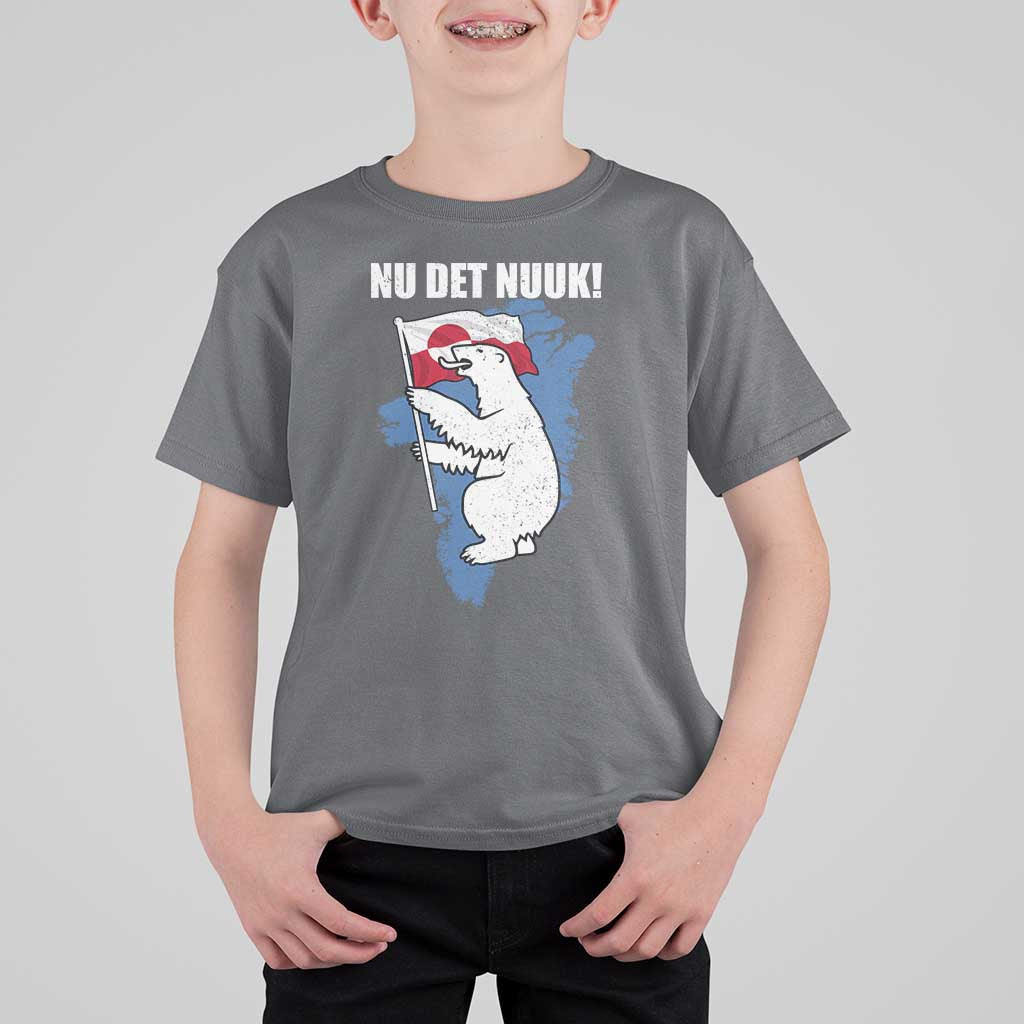 Nu Det Nuuk Nows Enough T Shirt For Kid Funny Saying Bear Greenlandic Flag