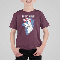 Nu Det Nuuk Nows Enough T Shirt For Kid Funny Saying Bear Greenlandic Flag