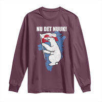 Nu Det Nuuk Nows Enough Long Sleeve Shirt Funny Saying Bear Greenlandic Flag