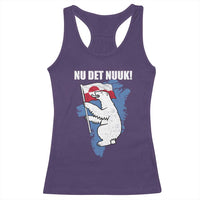 Nu Det Nuuk Nows Enough Racerback Tank Top Funny Saying Bear Greenlandic Flag