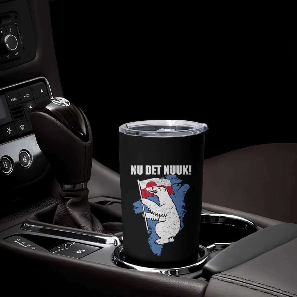 Nu Det Nuuk Nows Enough Tumbler Cup Funny Saying Bear Greenlandic Flag