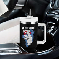 Nu Det Nuuk Nows Enough Tumbler With Handle Funny Saying Bear Greenlandic Flag