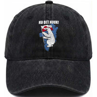 Nu Det Nuuk Nows Enough Washed Cotton Baseball Cap Funny Saying Bear Greenlandic Flag