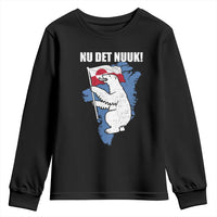 Nu Det Nuuk Nows Enough Youth Sweatshirt Funny Saying Bear Greenlandic Flag