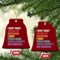 I Dont Want Canada Or Greenland I Want Public Radio Social Security And Libraries Ceramic Ornament Political Satire