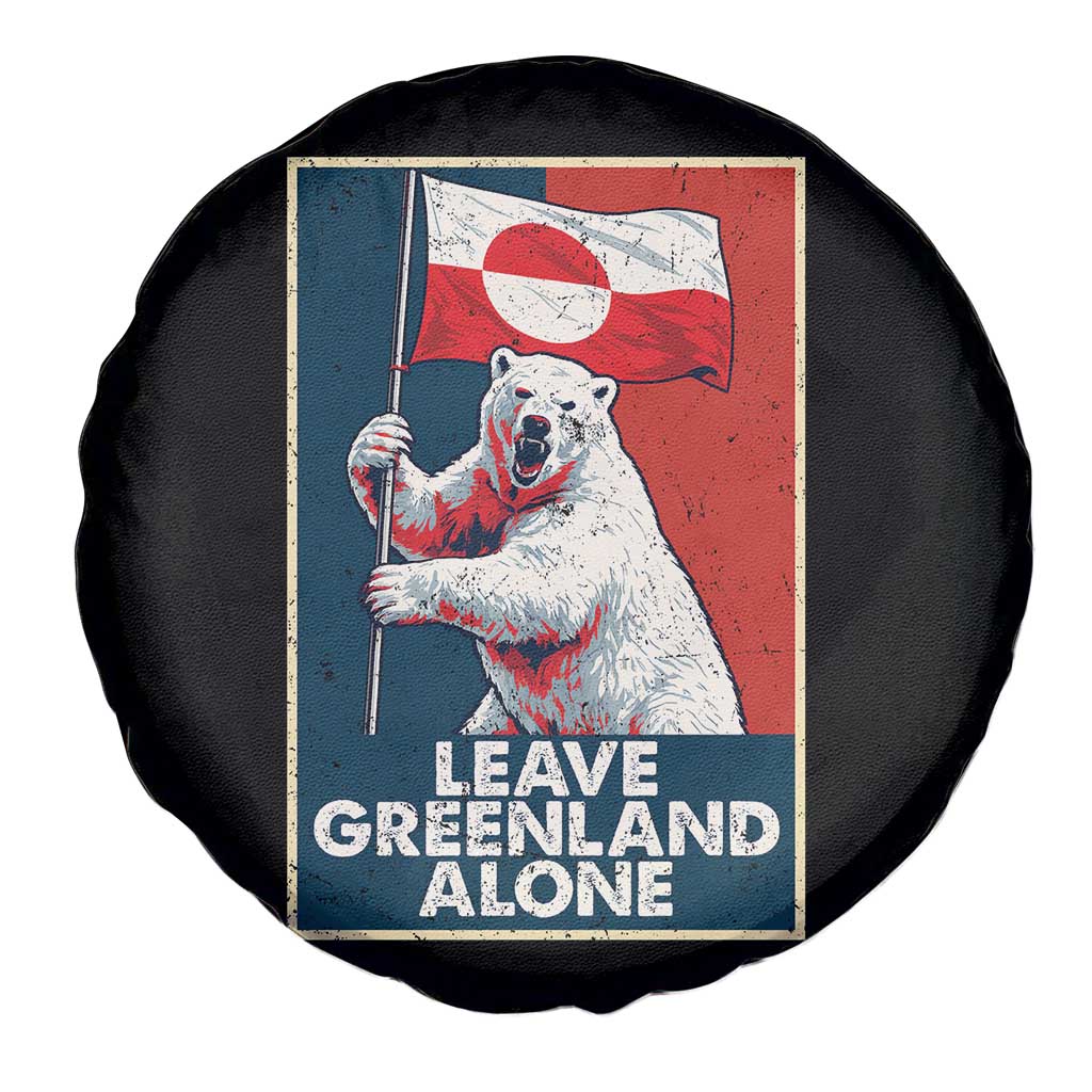 Leave Greenland Alone Spare Tire Cover Polar Bear Holding Flag Greenlanders Supports