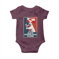 Leave Greenland Alone Baby Onesie Polar Bear Holding Flag Greenlanders Supports