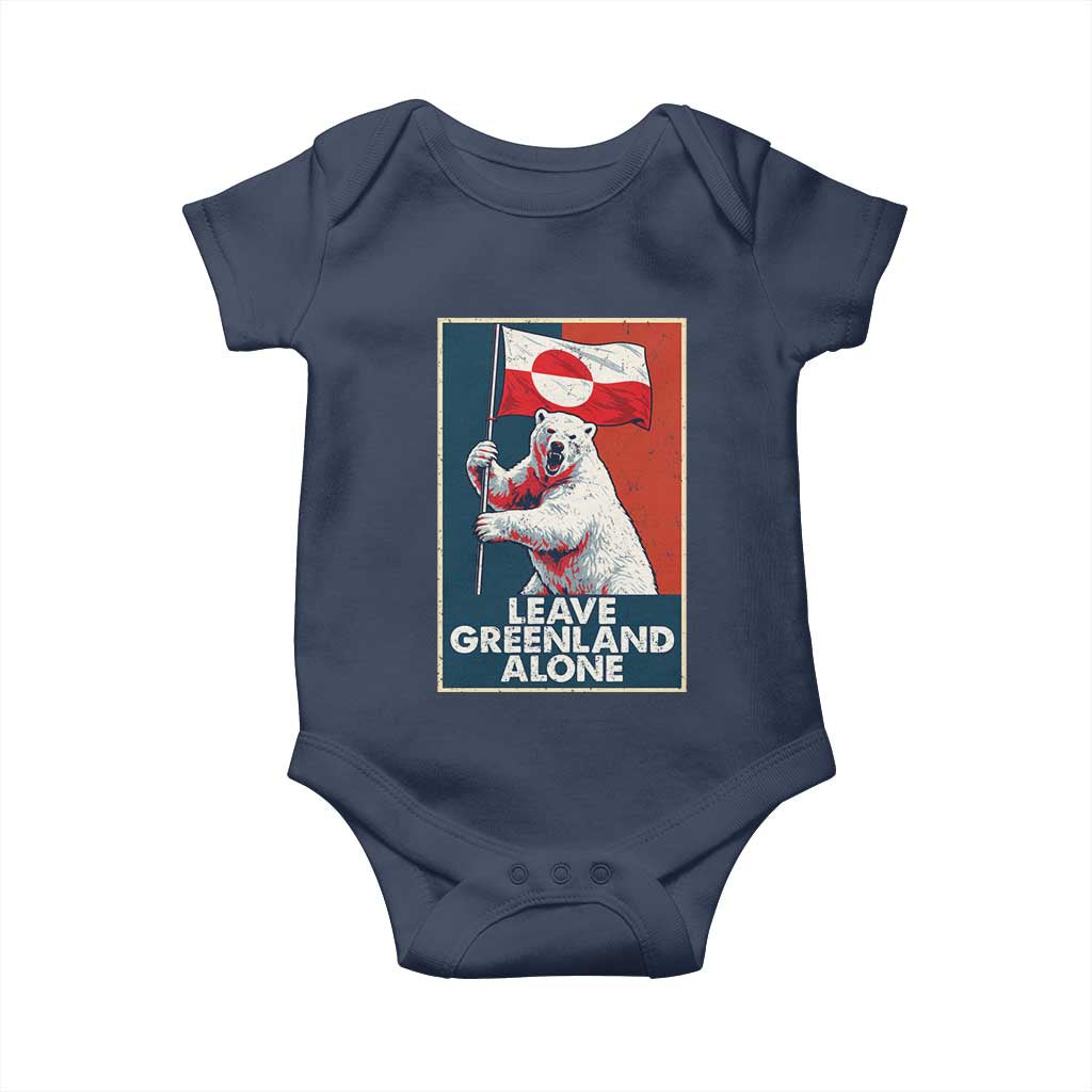 Leave Greenland Alone Baby Onesie Polar Bear Holding Flag Greenlanders Supports