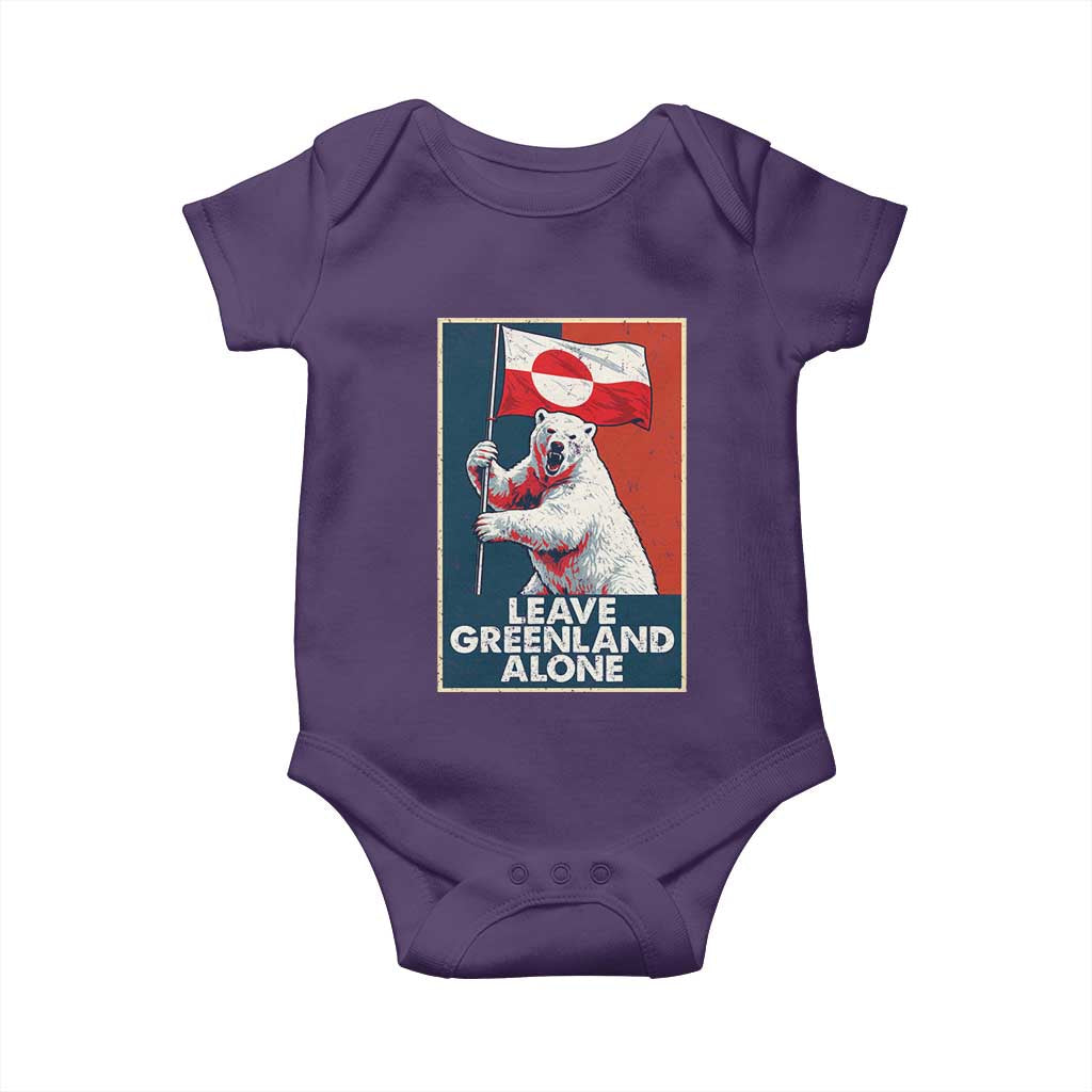 Leave Greenland Alone Baby Onesie Polar Bear Holding Flag Greenlanders Supports