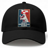 Leave Greenland Alone Baseball Cap Polar Bear Holding Flag Greenlanders Supports