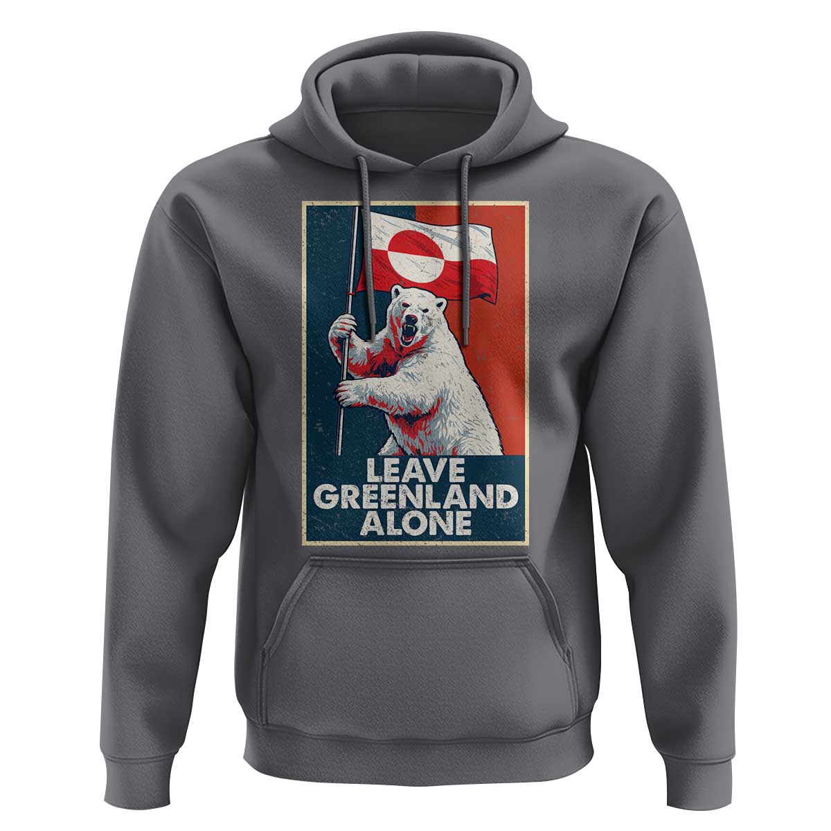Leave Greenland Alone Hoodie Polar Bear Holding Flag Greenlanders Supports