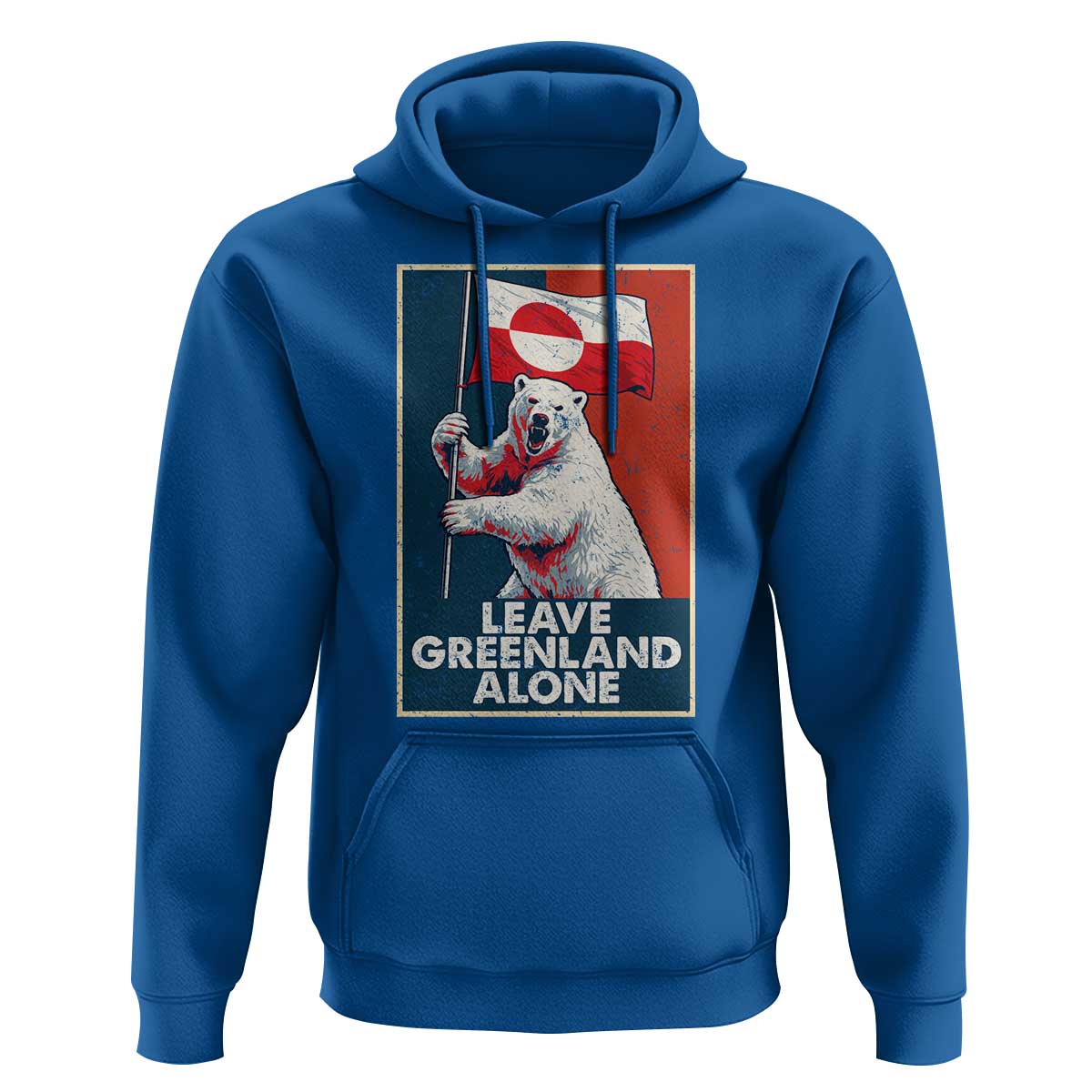 Leave Greenland Alone Hoodie Polar Bear Holding Flag Greenlanders Supports