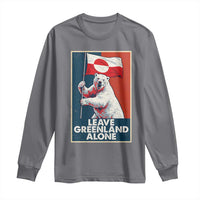 Leave Greenland Alone Long Sleeve Shirt Polar Bear Holding Flag Greenlanders Supports