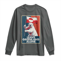 Leave Greenland Alone Long Sleeve Shirt Polar Bear Holding Flag Greenlanders Supports